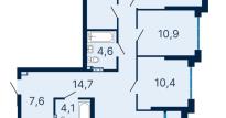 Четырехкомнатная квартира в ЖК Милый дом